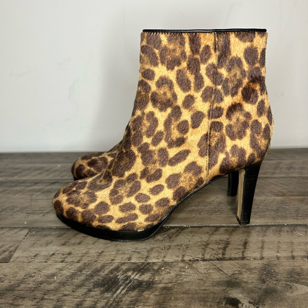 Nine West Platform Leopard Print Ankle Booties